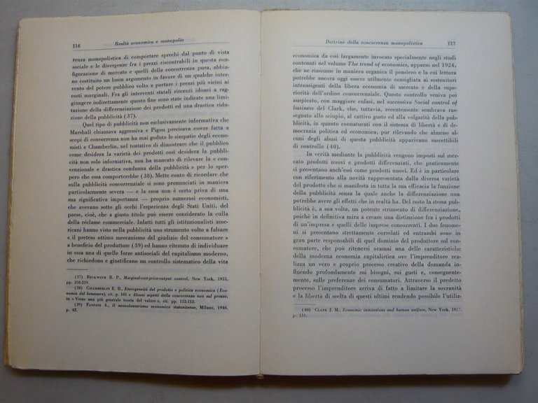 Aldo Fiaccadori,REALTA’ ECONOMICA E MONOPOLIO,Giuffrè Editore, Milano 1963