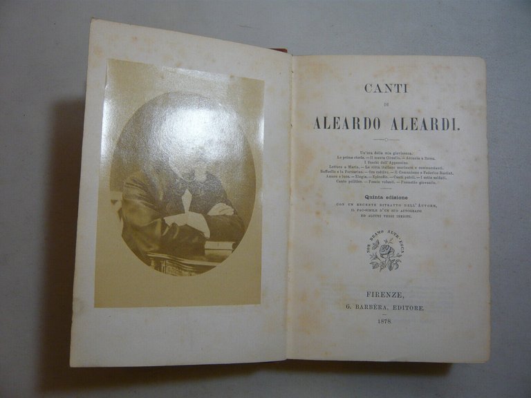 Aleardi,CANTI,Firenze,1878