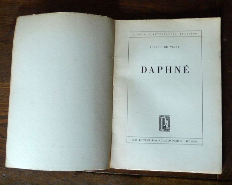 Alfred de Vigny,DAPHNÉ,Patron 1960[LETTERATURA FRANCESE