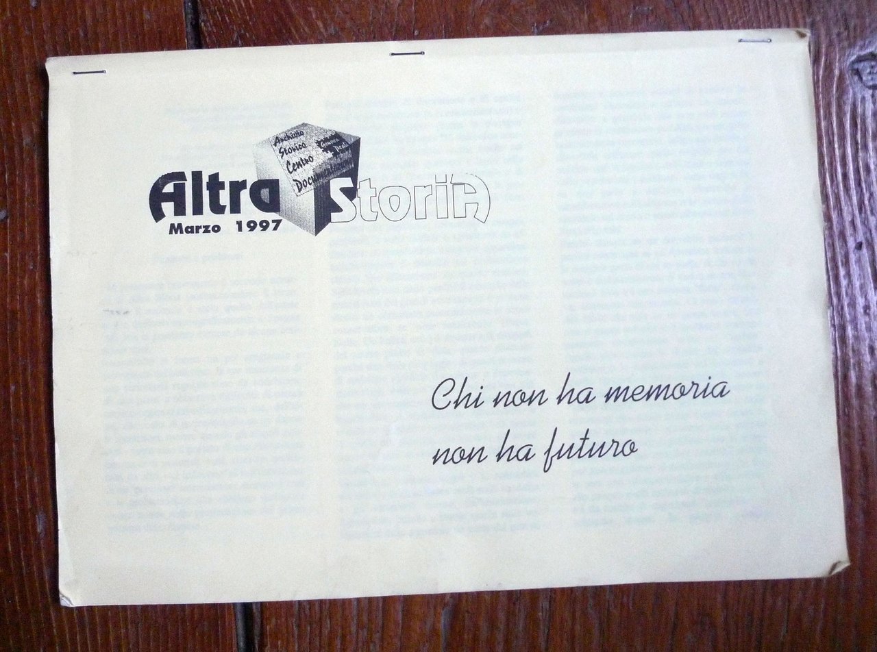 ALTRA STORIA MAR.1997,Archivio Storico Genova Pegli[revisionismo,anarchici