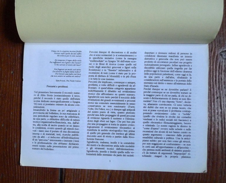 ALTRA STORIA MAR.1997,Archivio Storico Genova Pegli[revisionismo,anarchici