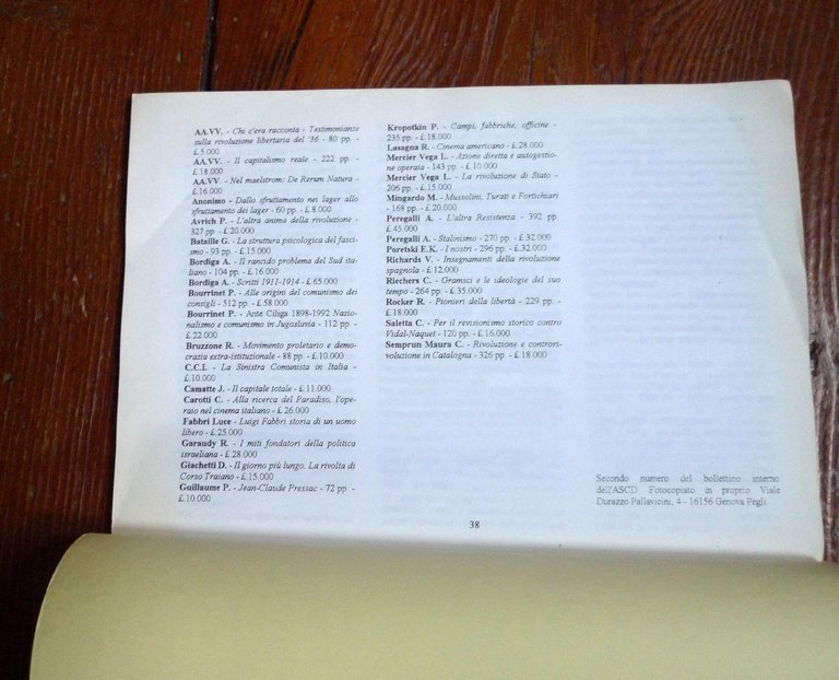 ALTRA STORIA MAR.1997,Archivio Storico Genova Pegli[revisionismo,anarchici