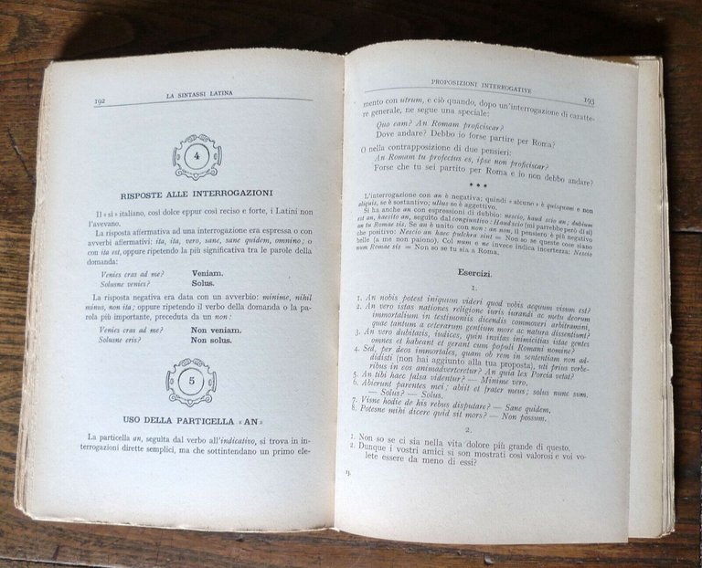 Amante,LA SINTASSI LATINA DEI TEMPI E DEI MODI,1937 Mondadori[ESERCIZI,SCUOLE