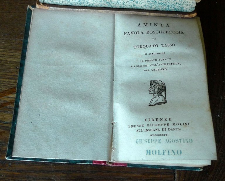 AMINTA.FAVOLA BOSCHERECCIA DI TORQUATO TASSO,1824 Molini[POESIE,ARTE POETICA