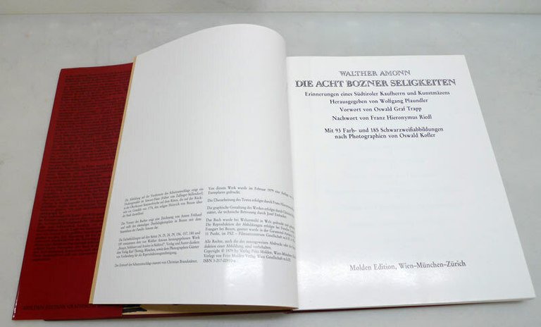 Amonn,DIE ACHT BOZNER SELIGKEITEN,1979 Molden[arte,mobili antichi,Alto Adige
