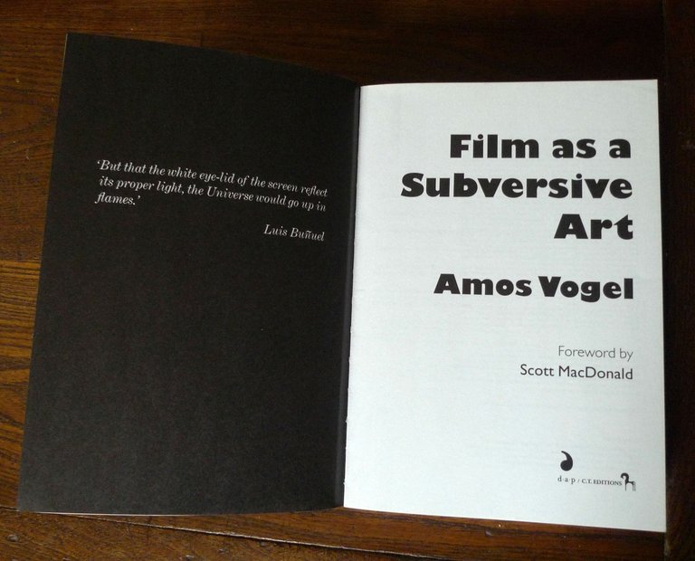 Amos Vogel,FILM AS A SUBVERSIVE ART,2005 C.T./D.A.P.[CINEMA