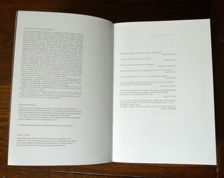 Amos Vogel,FILM AS A SUBVERSIVE ART,2005 C.T./D.A.P.[CINEMA