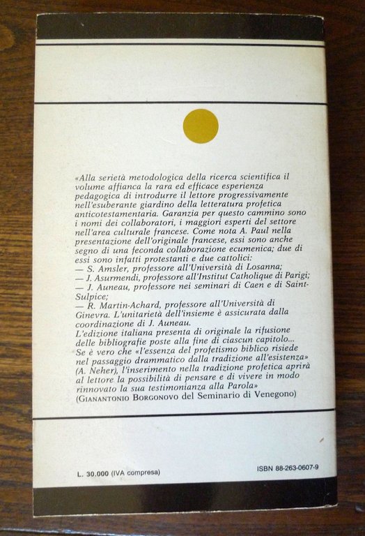 Amsler et al.I PROFETI E I LIBRI PROFETICI,1987 Borla[storia religione,Bibbia
