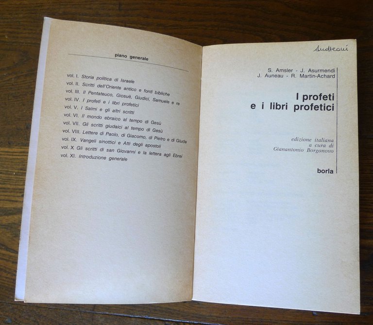 Amsler et al.I PROFETI E I LIBRI PROFETICI,1987 Borla[storia religione,Bibbia