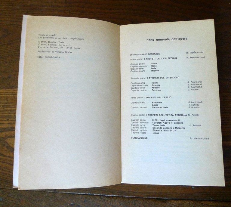 Amsler et al.I PROFETI E I LIBRI PROFETICI,1987 Borla[storia religione,Bibbia