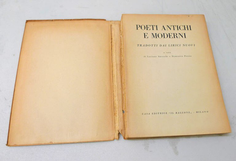 Anceschi,POETI ANTICHI E MODERNI Tradotti dai lirici nuovi,1945 Balcone[poesia