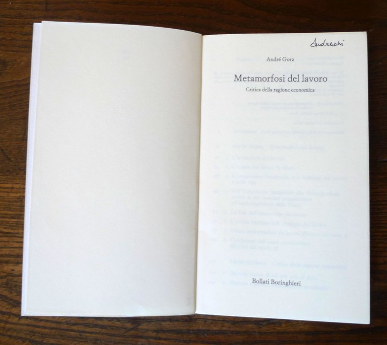 André Gorz,METAMORFOSI DEL LAVORO,2001 Bollati Boringhieri