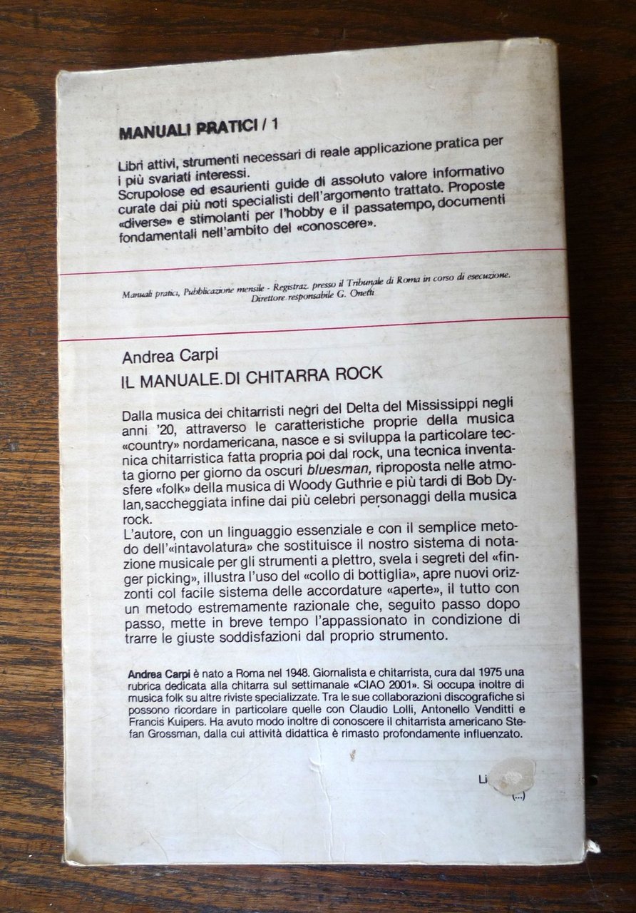 Andrea Carpi,IL MANUALE DI CHITARRA ROCK,1980 Anthropos[MUSICA
