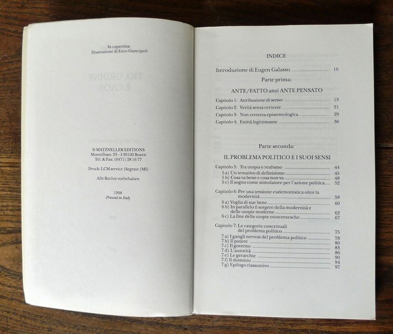 Andrea Papi,TRA ORDINE E CAOS.UN'UTOPIA POSSIBILE,1998[POLITICA,ANARCHIA