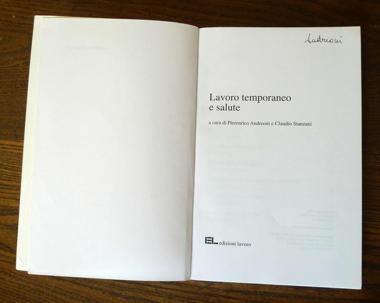 Andreoni/Stanzani,LAVORO TEMPORANEO E SALUTE,2000 Lavoro[malattie professionali