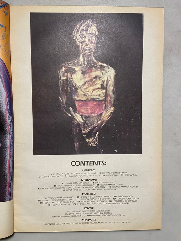 ANDY WARHOL INTERVIEW MAGAZINE,April 1987- LISA BONET | Immagine Gallery 2