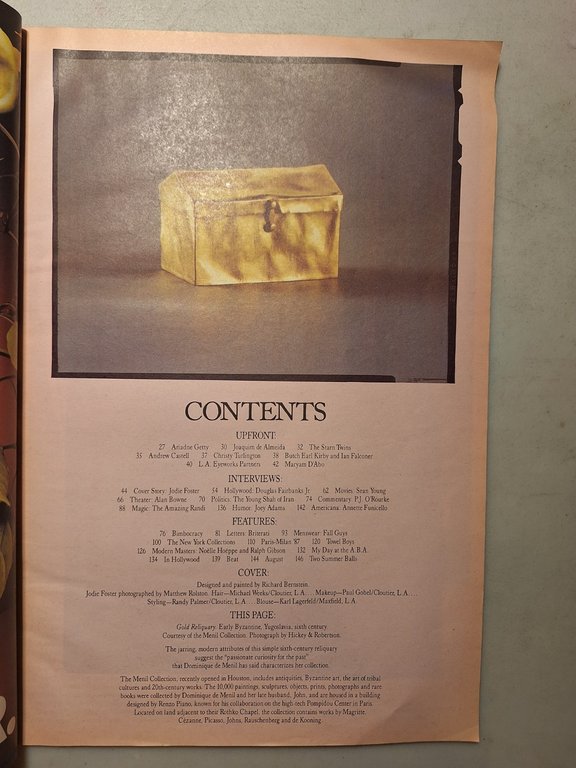 ANDY WARHOL INTERVIEW MAGAZINE,August 1987- JODIE FOSTER | Immagine Gallery 2