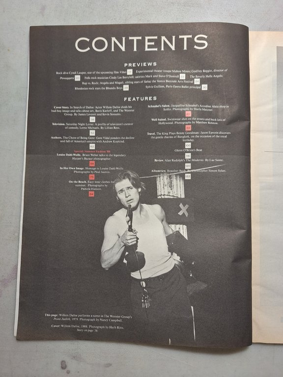 ANDY WARHOL INTERVIEW MAGAZINE,June 1988 - WILLEM DAFOE | Immagine Gallery 2