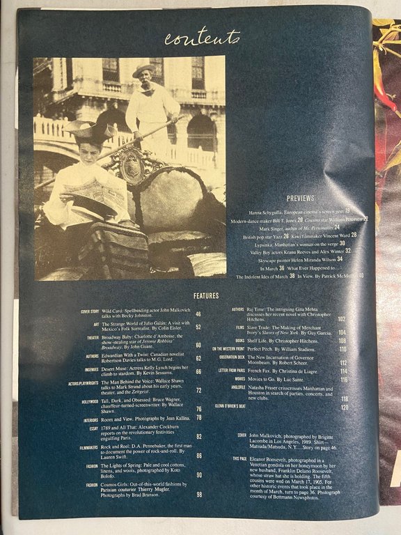 ANDY WARHOL INTERVIEW MAGAZINE,March 1989- JOHN MALKOVICH | Immagine Gallery 2