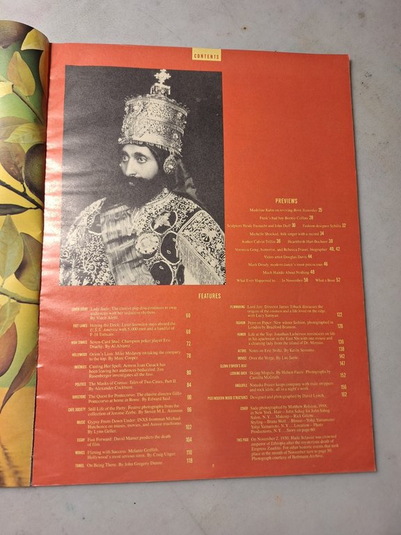 ANDY WARHOL INTERVIEW MAGAZINE,November 1988 - SADE | Immagine Gallery 2