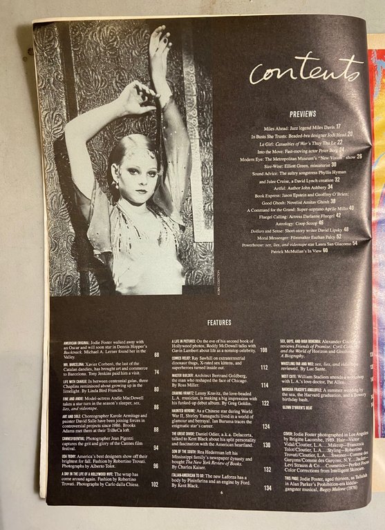ANDY WARHOL INTERVIEW MAGAZINE,September 1989- JODIE FOSTER | Immagine Gallery 2