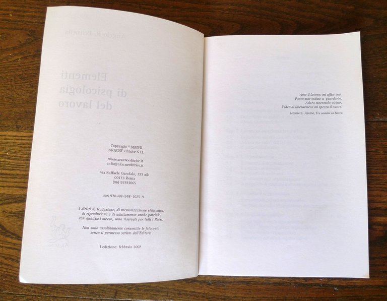 Angelo R.Pennella,ELEMENTI DI PSICOLOGIA DEL LAVORO,2007 Aracne
