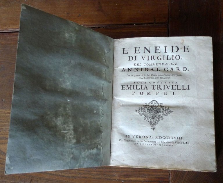 ANNIBAL CARO,L'ENEIDE DI VIRGILIO,LA COMMEDIA DEGLI STRACCIONI,RIME,1728 Berno