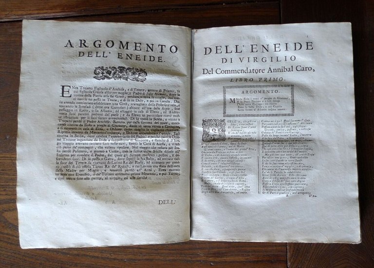 ANNIBAL CARO,L'ENEIDE DI VIRGILIO,LA COMMEDIA DEGLI STRACCIONI,RIME,1728 Berno