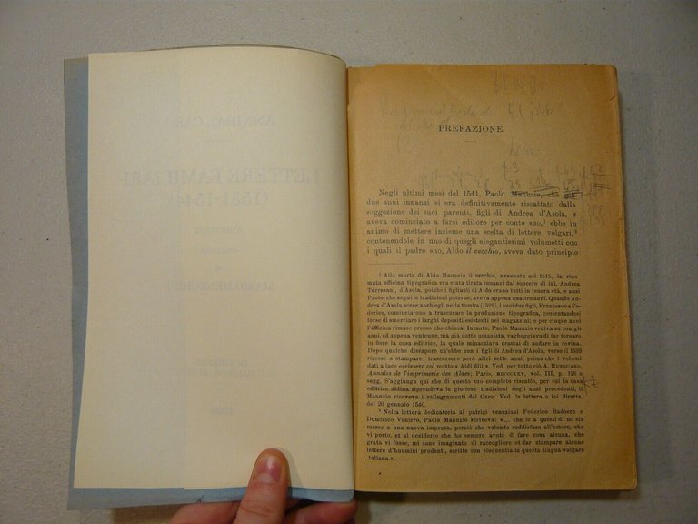 Annibal Caro,LETTERE FAMILIARI (1531-1544),Sansoni, Firenze 1920[Mario Meneghini