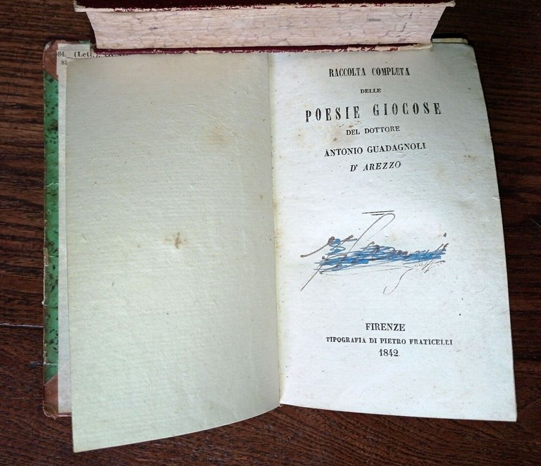 ANTONIO GUADAGNOLI,RACCOLTA COMPLETA DELLE POESIE GIOCOSE,1842 Fraticelli