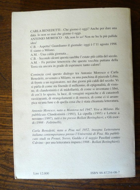 Antonio Moresco/Carla Benedetti,LA VISIONE.Un dialogo,1999 King Kamehameha