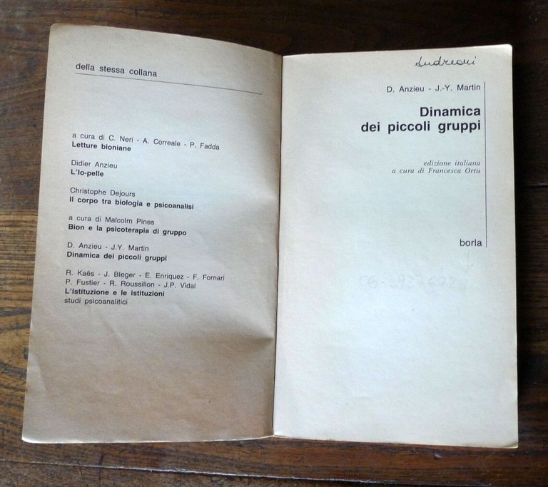 Anzieu/Martin,DINAMICA DEI PICCOLI GRUPPI,1990 Borla[psicologia,psicoanalisi