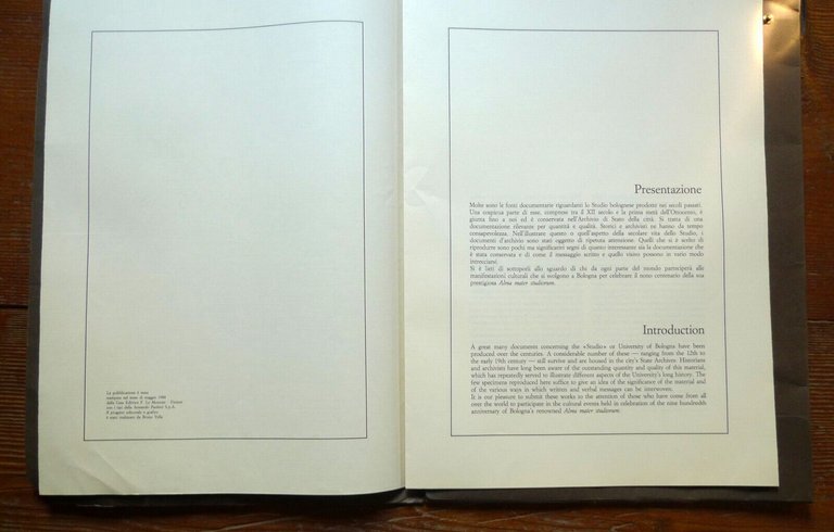 ARCHIVIO DI STATO DI BOLOGNA,EXEMPLA STUDII BONONIENSIS,1988[STUDIO BOLOGNESE