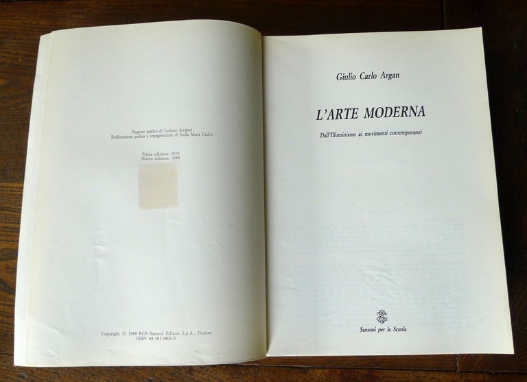 Argan,L'ARTE MODERNA.Dall'Illuminismo ai movimenti contemporanei,1988 Sansoni | Immagine Gallery 2
