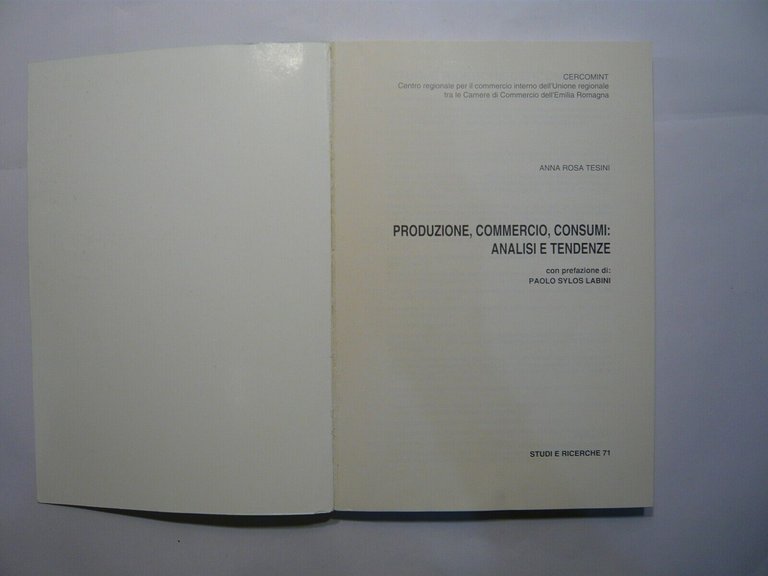 Ariotti,PRODUZIONE, COMMERCIO, CONSUMI: ANALISI E TENDENZE,1995[economia