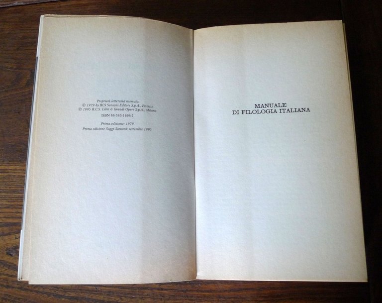 Armando Balduino,MANUALE DI FILOLOGIA ITALIANA,1995 Sansoni