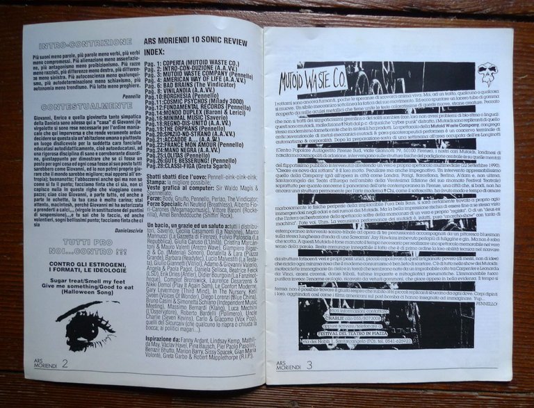 ARSMORIENDI n.10 1991,Firenze[fanzine,musica Mutoid Waste Co.,Bad Brains,Lolitas | Immagine Gallery 2