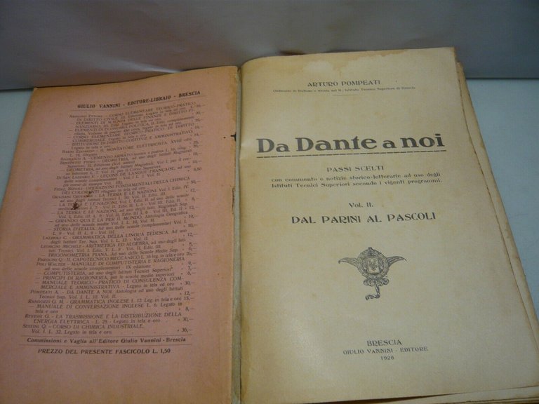 Arturo Pompeati,DA DANTE A NOI,Vol II - Da Parini al …