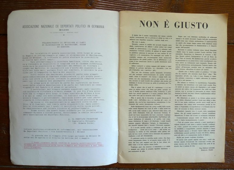 ASS.NAZ.EX DEPORTATI POLITICI IN GERMANIA,L'OBLIO È COLPA,1953[lager,nazismo | Immagine Gallery 2