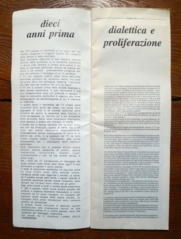 aTRAVERSO 2 Mar.1987.RIVISTA DI CRITICA DEL TEMPO[Bologna,Bifo,Scalzone,1977 | Immagine Gallery 3