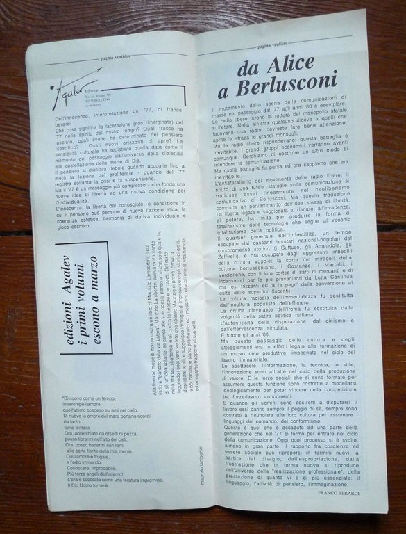 aTRAVERSO 2 Mar.1987.RIVISTA DI CRITICA DEL TEMPO[Bologna,Bifo,Scalzone,1977 | Immagine Gallery 7