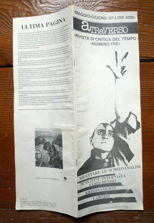 aTRAVERSO 3 Mag-Giu 1987.RIVISTA DI CRITICA DEL TEMPO[Bologna,Bifo,Guattari | Immagine Gallery 2