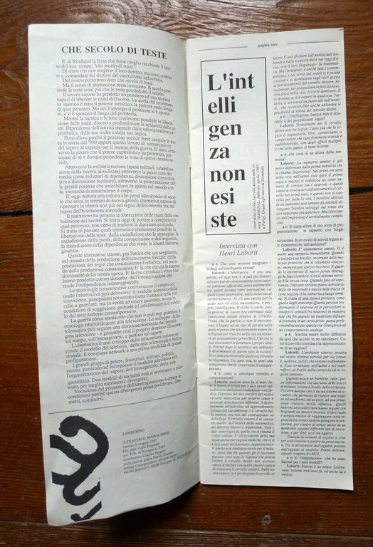 aTRAVERSO 3 Mag-Giu 1987.RIVISTA DI CRITICA DEL TEMPO[Bologna,Bifo,Guattari | Immagine Gallery 3
