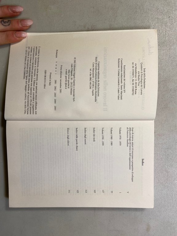 Avallone,IL LAVORO NELLE ORGANIZZAZIONI,Guerini 2001[psicologia