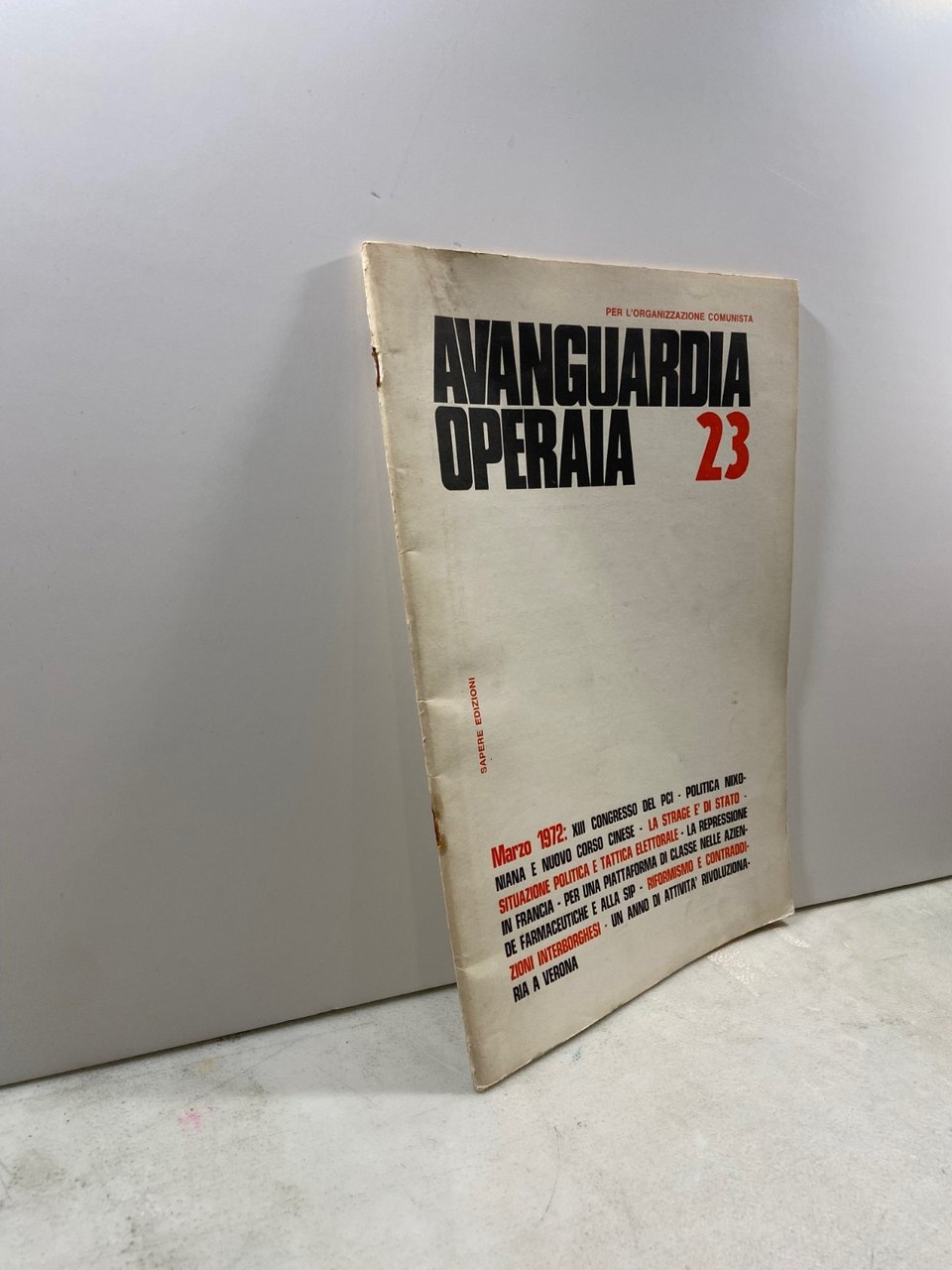 AVANGUARDIA OPERAIA.Per l’organizzazione comunista, 23-1972 | Immagine principale