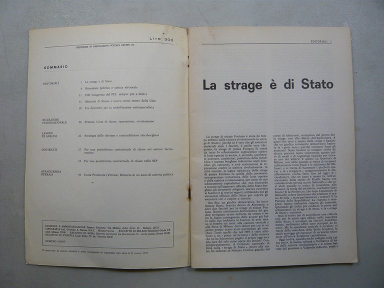 AVANGUARDIA OPERAIA.Per l’organizzazione comunista, 23-1972 | Immagine Gallery 2