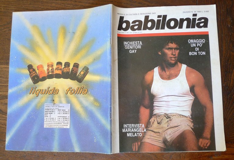 BABILONIA n.26 Giugno 1985.MENSILE DI CULTURA E SEDUZIONE GAY[Mariangela Melato | Immagine Gallery 2