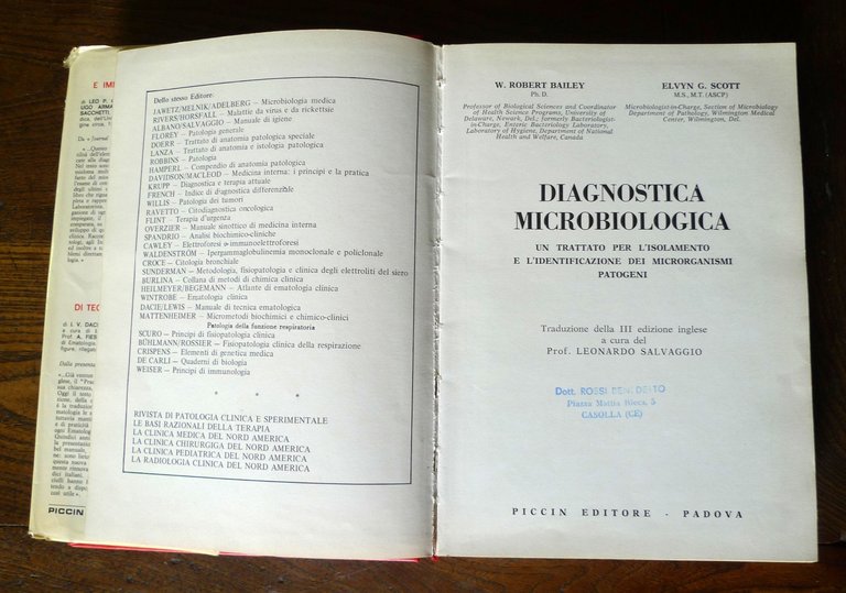 Bailey/Scott,DIAGNOSTICA MICROBIOLOGICA,1973 Piccin[medicina,batteri