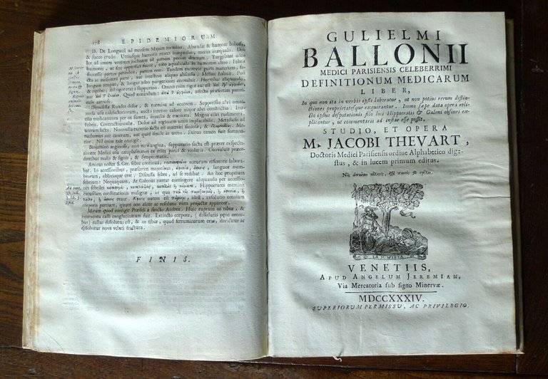 Baillou,GULIELMI BALLONII OPERA OMNIA MEDICA,1734 Venezia[STORIA MEDICINA