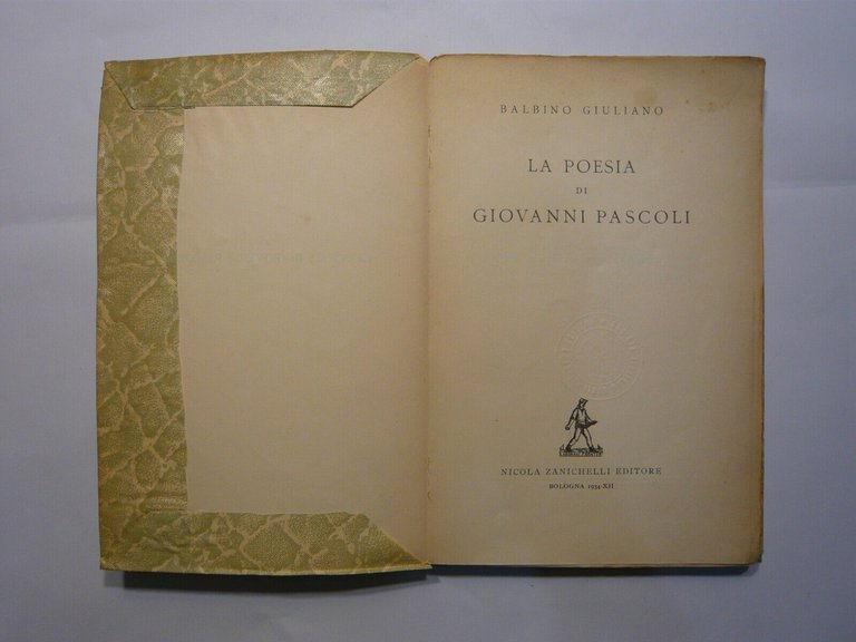 Balbino,LA POESIA DI GIOVANNI PASCOLI, Zanichelli 1934